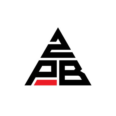 Üçgen şekilli ZPB üçgen harf logosu tasarımı. ZPB üçgen logo tasarımı monogramı. Kırmızı renkli ZPB üçgen vektör logo şablonu. ZPB üçgen logosu Basit, Zarif ve Lüks Logo.