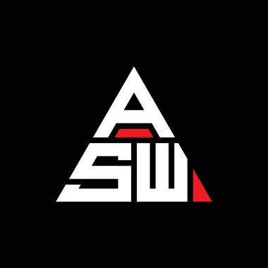 Üçgen şekilli ASW üçgen harf logosu tasarımı. ASW üçgen logo tasarımı monogramı. ASW üçgen logo şablonu kırmızı renkte. ASW üçgen logosu Basit, Zarif ve Lüks Logo.