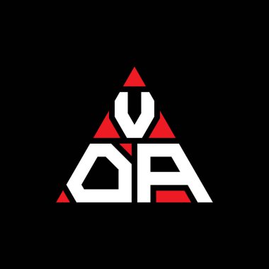 VOA üçgen şekilli harf logosu tasarımı. VOA üçgen logo tasarımı monogramı. VOA üçgen logo şablonu kırmızı renkte. VOA üçgen logosu Basit, Zarif ve Lüks Logo.