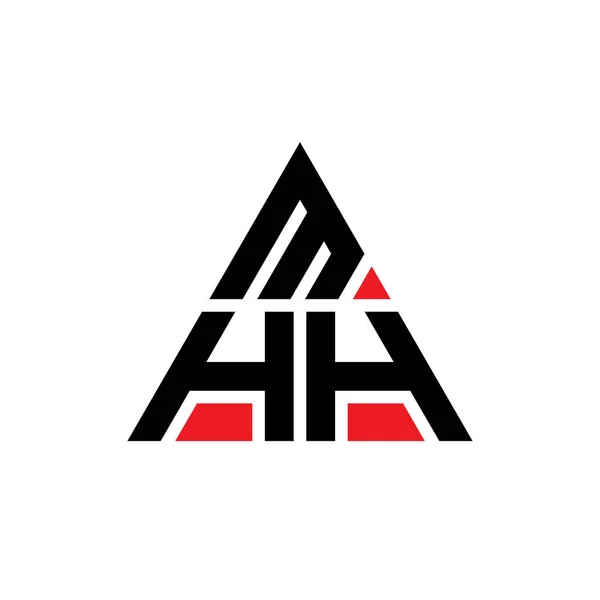 Üçgen Şekilli Mhh Üçgen Harf Logosu Tasarımı Mhh Üçgen Logo — Stok Vektör