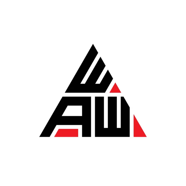 Waw三角形字母标志设计与三角形形状 Waw三角形徽标设计 Waw三角形矢量标识模板与红色 Waw三角徽标简单 Waw — 图库矢量图片