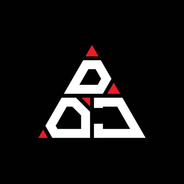 Doj Трикутний Логотип Букви Дизайн Формою Трикутника Doj Трикутник Фірмовий — стоковий вектор