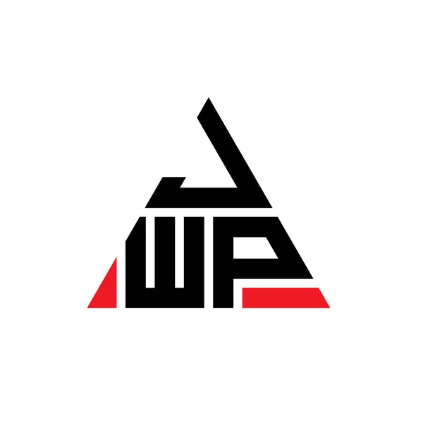 Jwp三角形字母标志设计与三角形形状 Jwp三角形标志设计单字 Jwp三角形矢量标识模板与红色 Jwp三角标识简单 豪华的标志 — 图库矢量图片