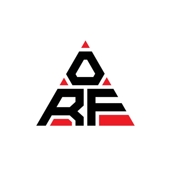 Orf Triangle Letter Logo Design Triangle Shape Orf Triangle Logo — Stock Vector