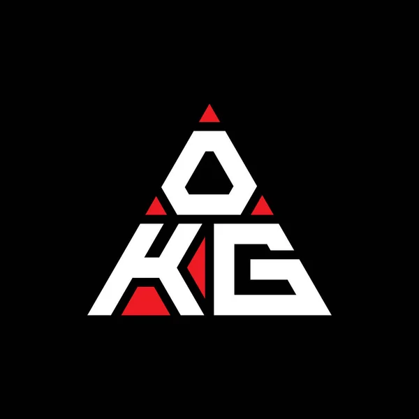三角形のOkg三角形の文字のロゴデザイン Okg三角形ロゴデザインモノグラム 赤い色のOkg三角形ベクトルロゴテンプレート Okg三角形のロゴシンプル エレガントで豪華なロゴ — ストックベクタ