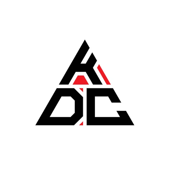 三角形のKdc三角形の文字のロゴデザイン Kdc三角形のロゴデザインモノグラム 赤い色のKdc三角形ベクトルロゴテンプレート Kdc三角形のロゴシンプル エレガントで豪華なロゴ — ストックベクタ