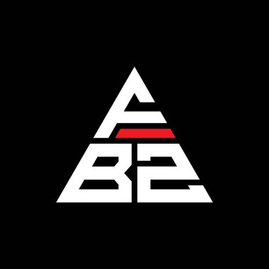 Üçgen şekilli FBZ üçgen harf logosu tasarımı. FBZ üçgen logo tasarımı monogramı. Kırmızı renkli FBZ üçgen vektör logo şablonu. FBZ üçgen logosu Basit, Zarif ve Lüks Logo.