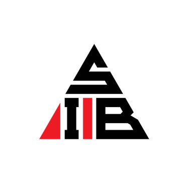 SIB üçgen harf logosu dizaynı ve üçgen şekli. SIB üçgen logo tasarımı monogramı. SIB üçgen logo şablonu kırmızı renkte. SIB üçgen logosu Basit, Zarif ve Lüks Logo.