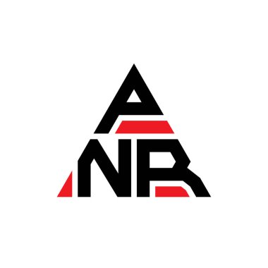Üçgen şekilli PNR üçgen harf logosu tasarımı. PNR üçgen logo tasarımı monogramı. Kırmızı renkli PNR üçgen vektör şablonu. PNR üçgen logosu Basit, Zarif ve Lüks Logo.