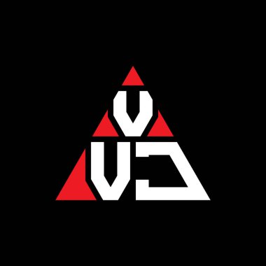 Üçgen şekilli VVJ üçgen harf logosu tasarımı. VVJ üçgen logo tasarımı monogramı. Kırmızı renkli VVJ üçgen vektör şablonu. VVJ üçgen logosu Basit, Zarif ve Lüks Logo.