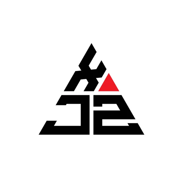 Xjz三角形字母标识设计与三角形形状 Xjz三角形标志设计单字 Xjz三角形矢量标识模板与红色 Xjz三角标识简单 豪华的标志 — 图库矢量图片