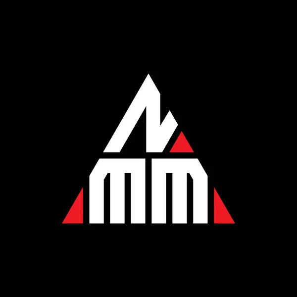 Nmm三角形字母标志设计与三角形形状 Nmm三角形标志的设计 Nmm三角形矢量标识模板与红色 Nmm三角标识简单 豪华的标志 — 图库矢量图片