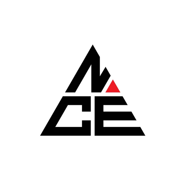 Nce Driehoek Letter Logo Ontwerp Met Driehoek Vorm Nce Driehoek — Stockvector