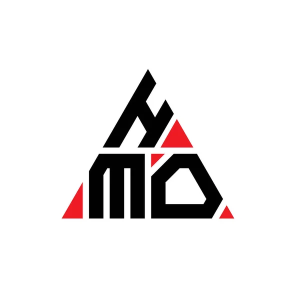 Hmo三角形字母标志设计与三角形形状 Hmo三角形标志设计单字 Hmo三角形矢量标识模板与红色 Hmo三角标识简单 豪华的标志 — 图库矢量图片