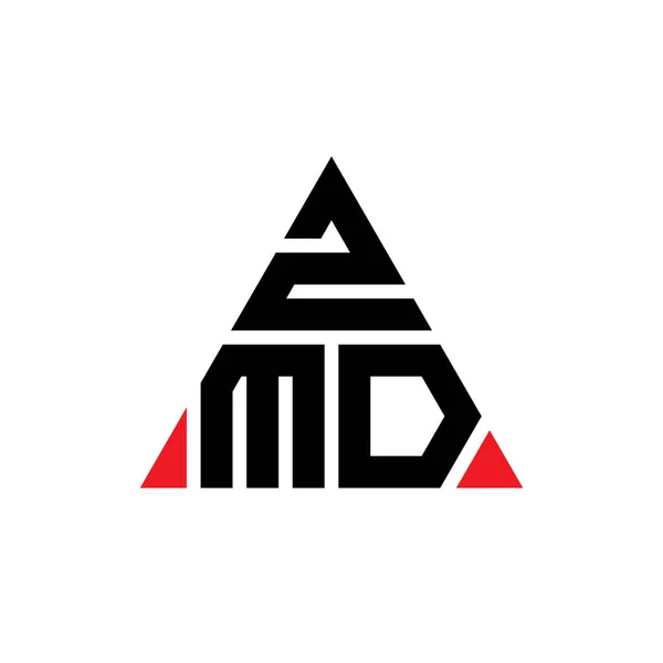 Zmd Triangle Letter Logo Design Triangle Shape Zmd Triangle Logo — Stock Vector