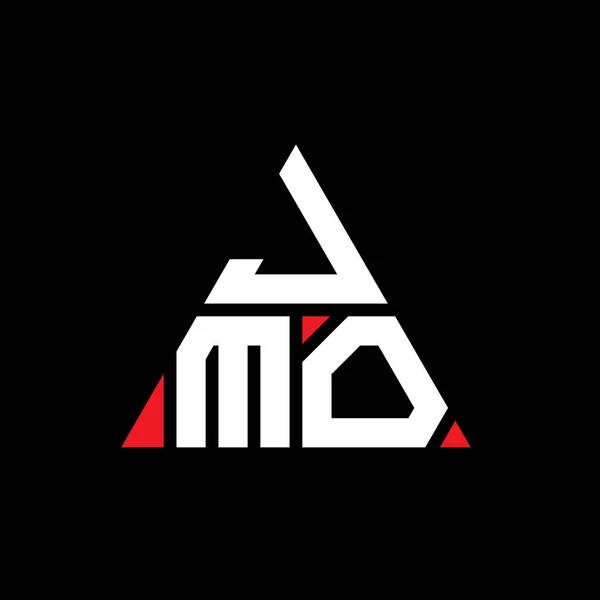 Jmo三角形字母标志设计与三角形形状 Jmo三角形标志设计单字 Jmo三角形矢量标识模板与红色 Jmo三角标识简单 豪华的标志 — 图库矢量图片