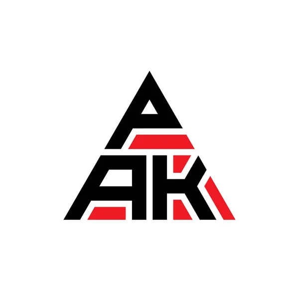 Pak Triangle Lettre Logo Design Avec Forme Triangle Pak Logo — Image vectorielle