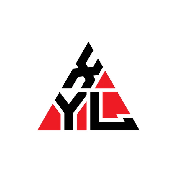 Xyl三角形字母标志设计与三角形形状 Xyl三角形标志设计单字 Xyl三角形矢量标识模板与红色 Xyl三角标识简单 豪华的标志 — 图库矢量图片