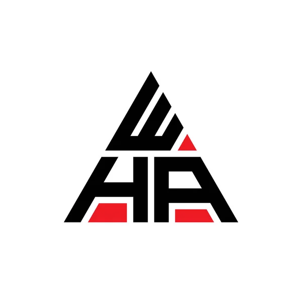 有三角形图案的Wha三角形字母标识设计 Wha三角形标志设计单字 带有红色的Wha三角形矢量标识模板 一个简单 豪华的三角形标志 Wha — 图库矢量图片