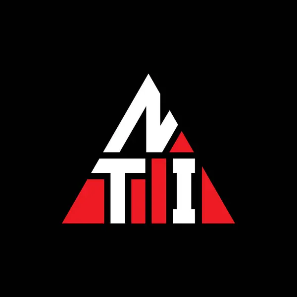 Üçgen Şekilli Nti Üçgen Harf Logosu Tasarımı Nti Üçgen Logo — Stok Vektör
