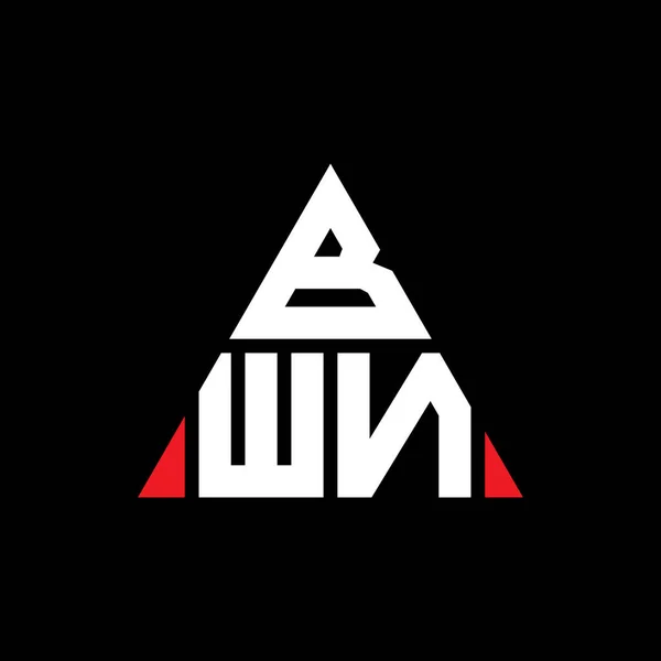 Bwn Triangle Letter Logo Design Triangle Shape Bwn Triangle Logo — Stock Vector