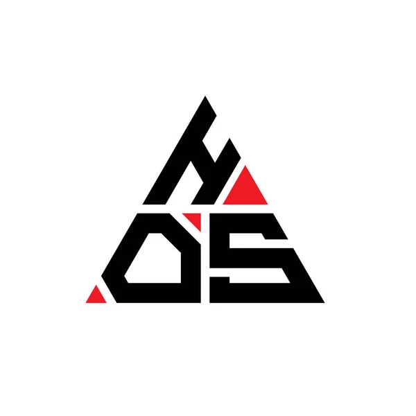 Design Del Logo Della Lettera Triangolo Hos Con Forma Triangolo — Vettoriale Stock