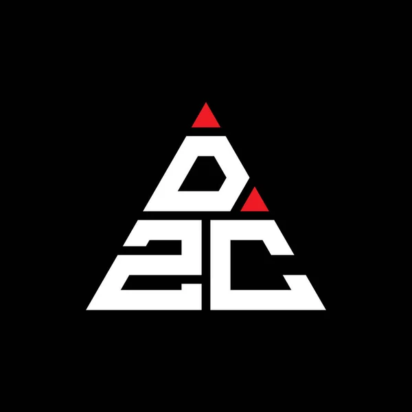 三角形を持つDzc三角形の文字のロゴデザイン Dzc三角形のロゴデザインモノグラム 赤い色のDzc三角形ベクトルロゴテンプレート Dzc三角形のロゴシンプル エレガントで豪華なロゴ — ストックベクタ