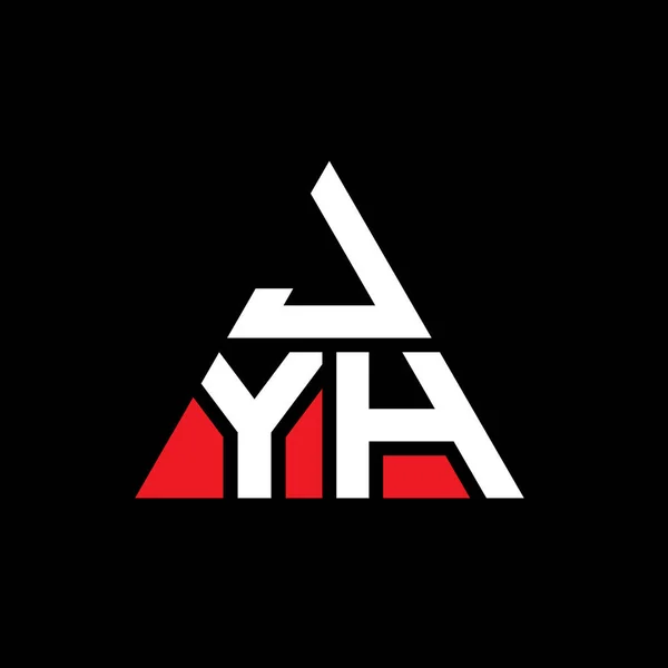 Jyh Трикутний Логотип Букви Дизайн Формою Трикутника Jyh Трикутник Логотип — стоковий вектор
