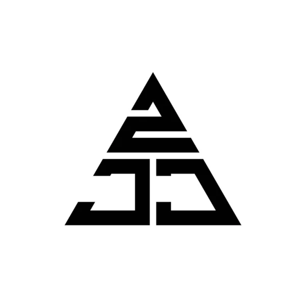 Zjj Driehoekige Letter Logo Ontwerp Met Driehoekige Vorm Zjj Driehoekig — Stockvector