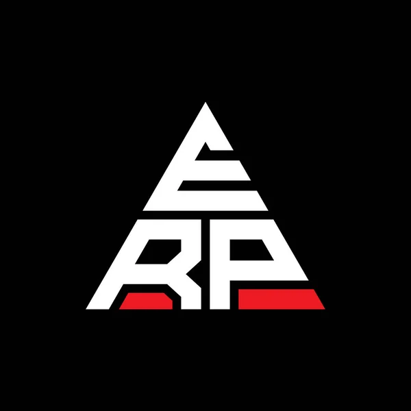 stock vector ERP triangle letter logo design with triangle shape. ERP triangle logo design monogram. ERP triangle vector logo template with red color. ERP triangular logo Simple, Elegant, and Luxurious Logo.