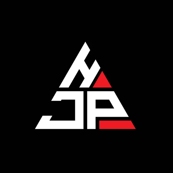 Hjp三角形字母标志设计与三角形形状 Hjp三角形标志设计单字 红色的Hjp三角形矢量标识模板 Hjp三角徽标简单 — 图库矢量图片