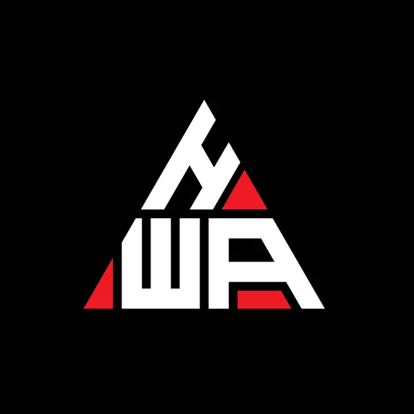 Hwa三角形字母标志设计与三角形形状 Hwa三角形徽标设计 Hwa三角形矢量标识模板与红色 Hwa三角标识简单 豪华的标志 — 图库矢量图片