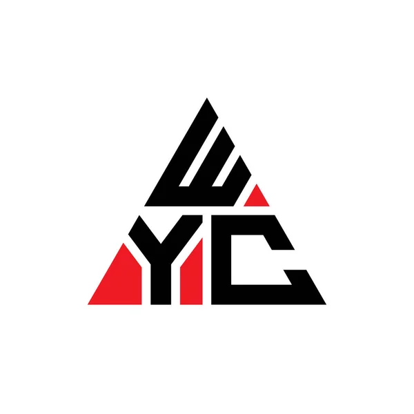Design Trojúhelníkového Písmene Wyc Trojúhelníkovým Tvarem Wyc Trojúhelník Logo Design — Stockový vektor