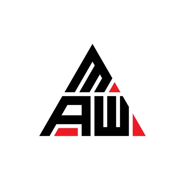 Maw Triangolo Lettera Logo Design Con Forma Triangolo Maw Triangolo — Vettoriale Stock
