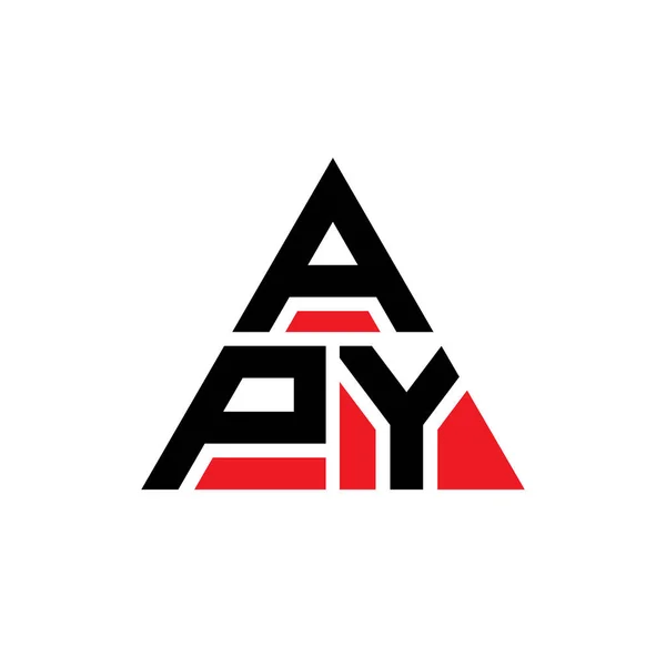 三角形のApy三角形の文字のロゴデザイン Apy三角形のロゴデザインモノグラム 赤い色のApy三角形ベクトルロゴテンプレート Apy三角形のロゴシンプル エレガントで豪華なロゴ — ストックベクタ