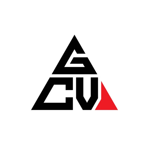 Gcv三角形字母标志设计与三角形形状 Gcv三角形徽标设计 Gcv三角形矢量标识模板与红色 Gcv三角标识简单 豪华的标志 — 图库矢量图片
