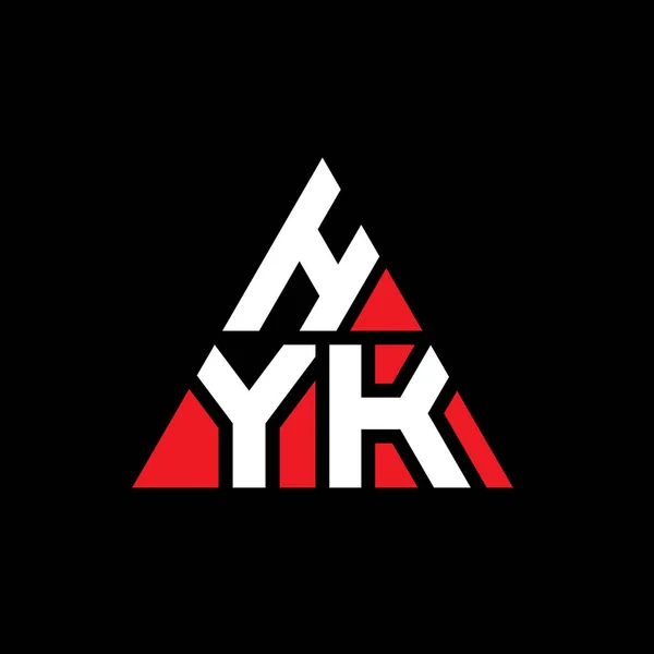 Design Trojúhelníkového Písmene Hyk Trojúhelníkovým Tvarem Hyk Trojúhelník Logo Design — Stockový vektor