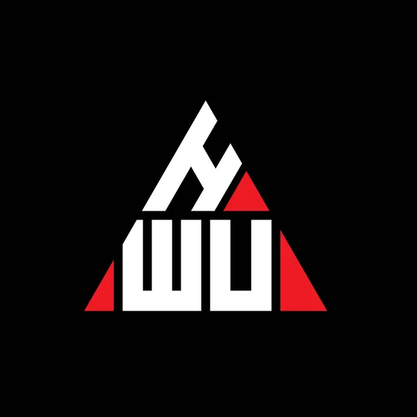 Hwu Driehoekige Letter Logo Ontwerp Met Driehoekige Vorm Hwu Driehoekig — Stockvector