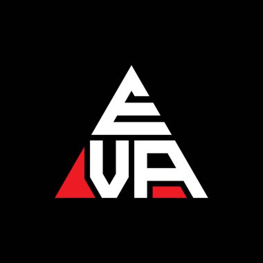 EVA üçgen şekilli harf logosu tasarımı. EVA üçgen logo tasarımı monogramı. EVA üçgen logo şablonu kırmızı renkte. EVA üçgen logosu Basit, Zarif ve Lüks Logo.