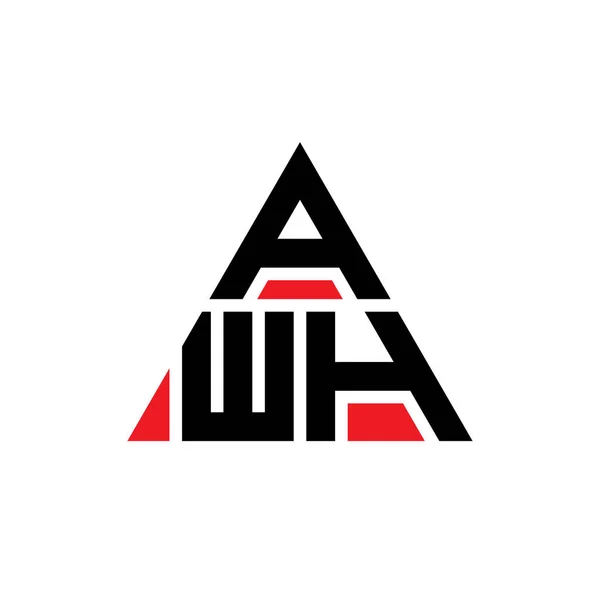 Awh Triangle Letter Logo Design Triangle Shape Awh Triangle Logo — Stock Vector