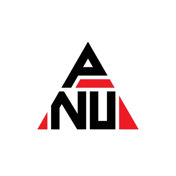 Pnu Triangle Letter Logo Design Triangle Shape Pnu Triangle Logo — Stock Vector