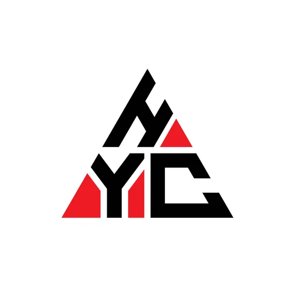 Hyc三角形字母标志设计与三角形形状 Hyc三角形徽标设计 Hyc三角形矢量标识模板与红色 Hyc三角标识简单 豪华的标志 — 图库矢量图片