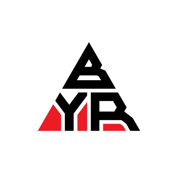 Diseño Del Logotipo Letra Triangular Byr Con Forma Triángulo Monograma — Vector de stock
