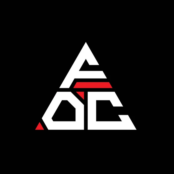 三角形を持つFoc三角形の文字のロゴデザイン Foc三角形のロゴデザインのモノグラム Foc三角形ベクトルロゴテンプレート Foc三角形のロゴシンプル エレガントで豪華なロゴ — ストックベクタ