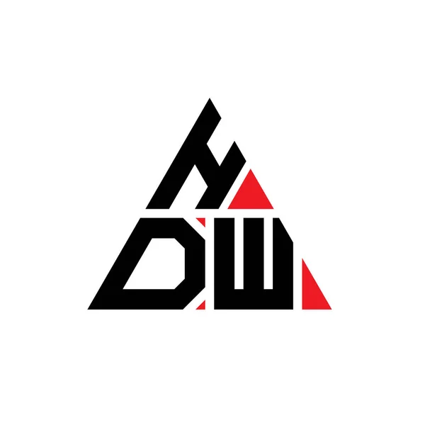 Hdw Triangle Letter Logo Design Triangle Shape Hdw Triangle Logo — Stock Vector