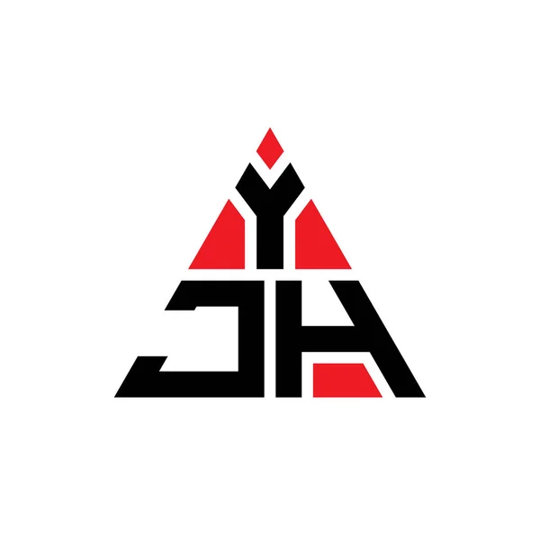 Yjh三角形字母标志设计与三角形形状 Yjh三角形标志设计单字 Yjh三角形矢量标识模板与红色 Yjh三角标识简单 豪华的标志 — 图库矢量图片