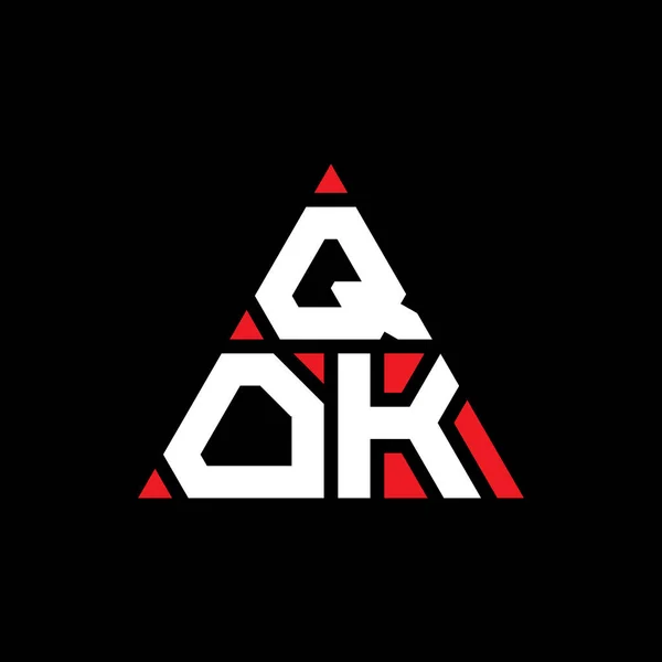 Desain Logo Huruf Segitiga Qok Dengan Bentuk Segitiga Monogram Desain - Stok Vektor