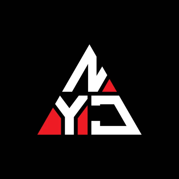 Nyj Triangle Letter Logo Design Triangle Shape Nyj Triangle Logo — Stock Vector
