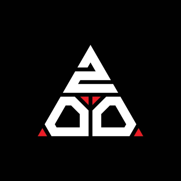三角形をしたZoo三角形の文字ロゴデザイン Zoo三角形ロゴデザインモノグラム 赤い色のZoo三角形ベクトルロゴテンプレート Zoo三角形のロゴシンプル エレガントで豪華なロゴ — ストックベクタ