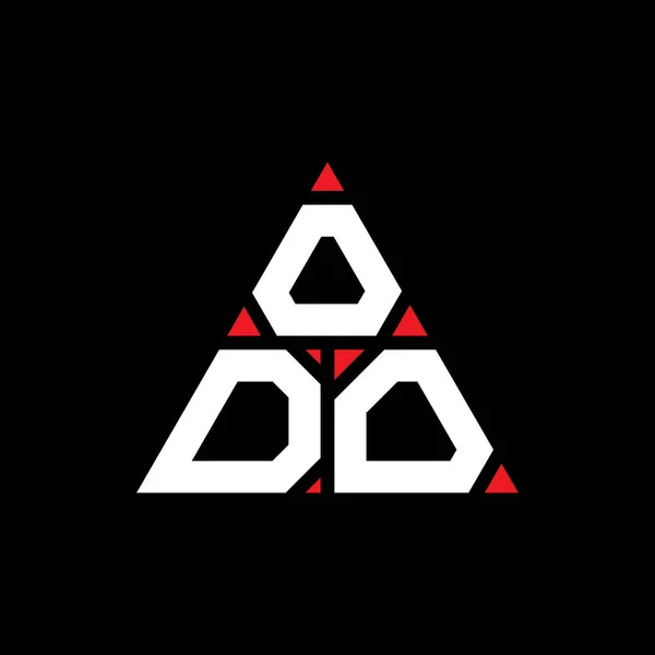 Odo Triangel Bokstav Logotyp Design Med Triangel Form Odo Triangel — Stock vektor
